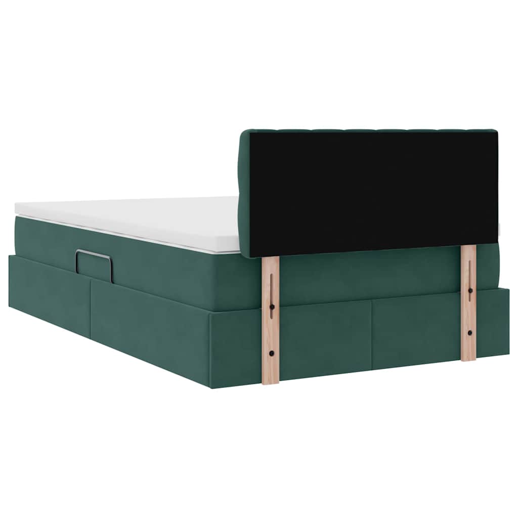 Bed met LED -striplichten Donkergroen 120 x 200 cm Fluweel
