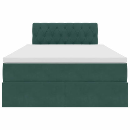 Bed met LED -striplichten Donkergroen 120 x 200 cm Fluweel