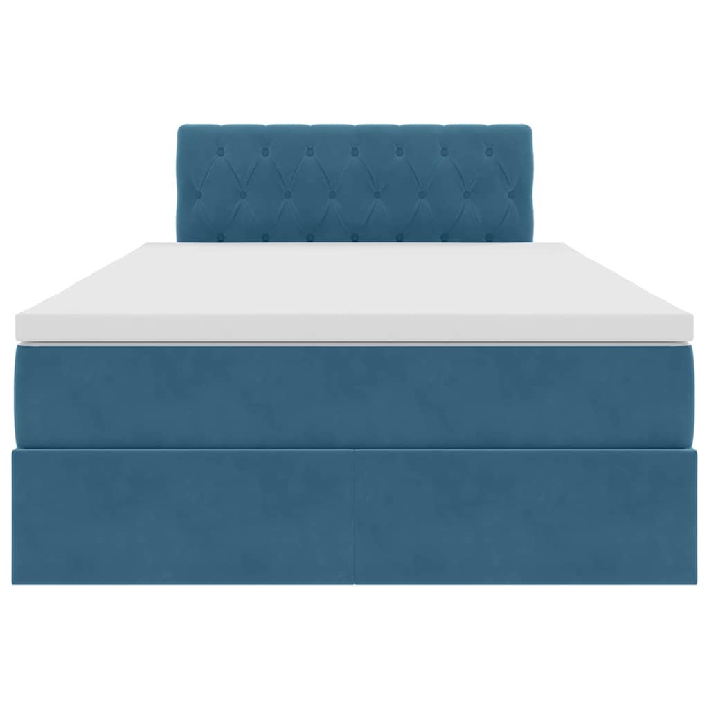 Bed met LED -striplichten Donkerblauw 120 x 200 cm Fluweel