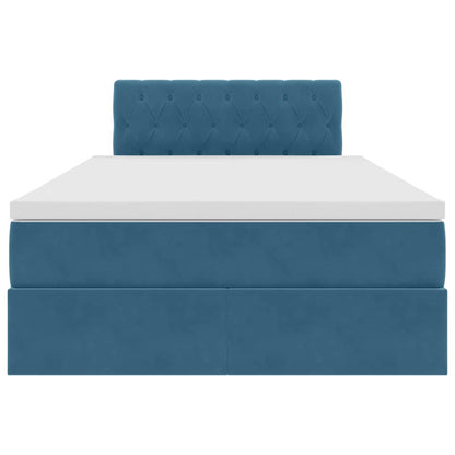 Bed met LED -striplichten Donkerblauw 120 x 200 cm Fluweel