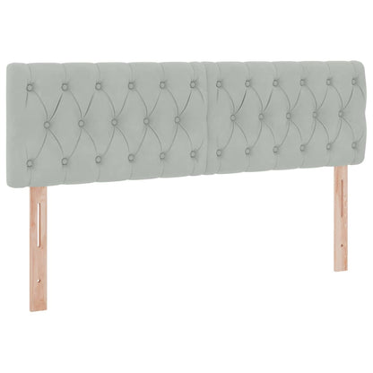 Bed met LED -striplichten Lichtgrijs 140 x 190 cm Fluweel
