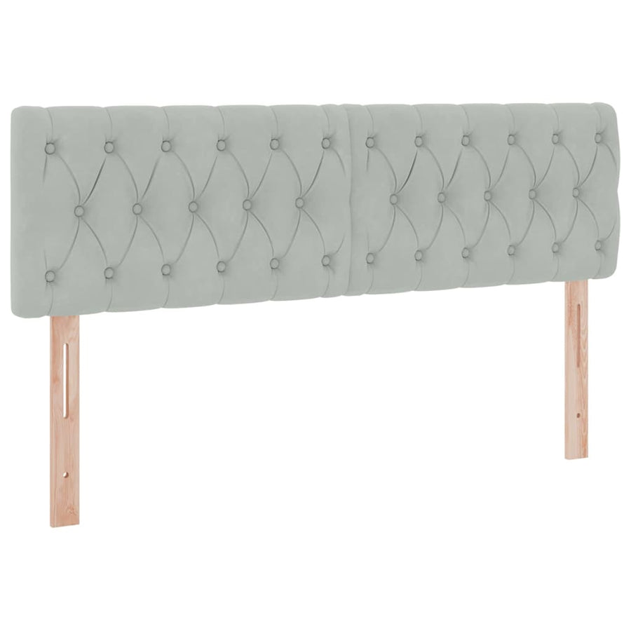 Bed met LED -striplichten Lichtgrijs 140 x 190 cm Fluweel