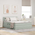 LED Storage Bed with Mattress Light Grey 140 x 200 cm Velvet