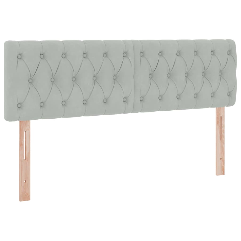 Bed met LED -striplichten Lichtgrijs 140 x 200 cm Fluweel