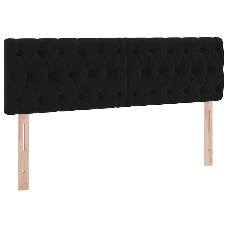 Bed met LED -striplichten met opslag Zwart 140 x 200 cm Fluweel