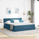 Opslagbed met matras 180x200 cm donkerblauw fluweel