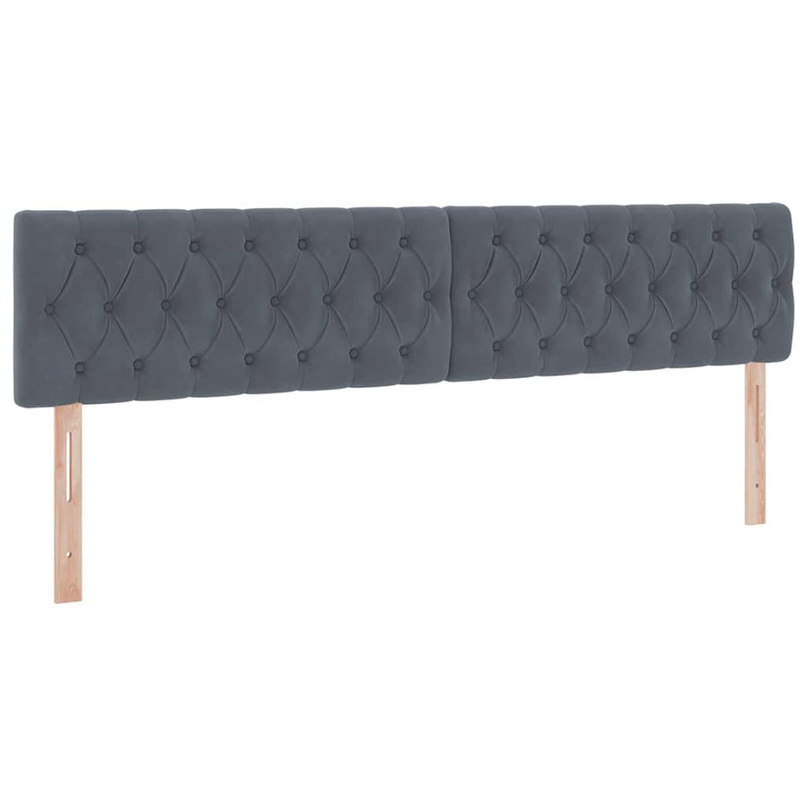 Bed met LED -striplichten Donkergrijs 200 x 200 cm Fluweel