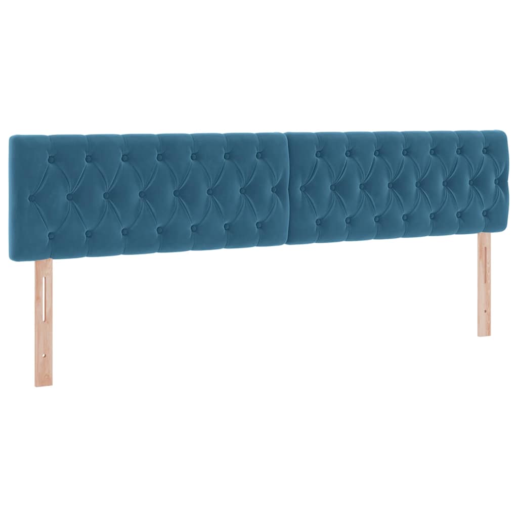 Bed met LED -striplichten Donkerblauw 200 x 200 cm Fluweel