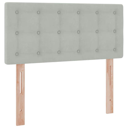 Opbergbed met LED met matras Lichtgrijs 90 x 190 cm Fluweel