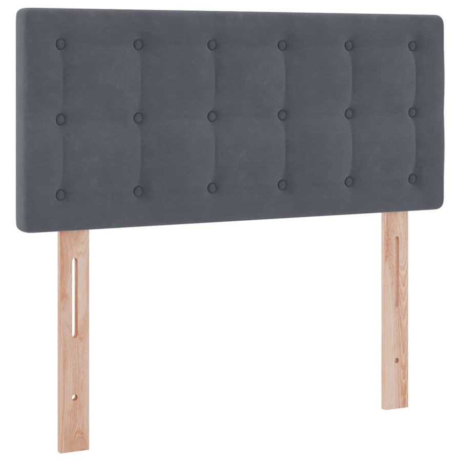 Opbergbed met LED met matras Donkergrijs 90 x 190 cm Fluweel