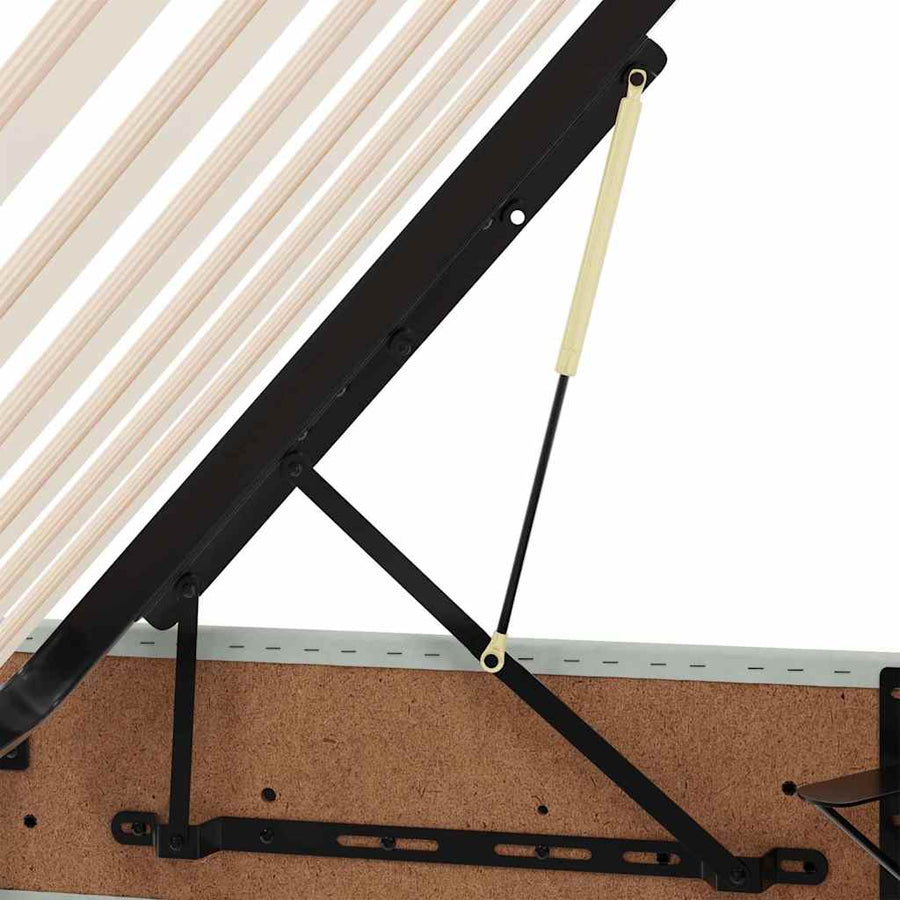 Opbergbed met LED met matras Lichtgrijs 90 x 200 cm Fluweel