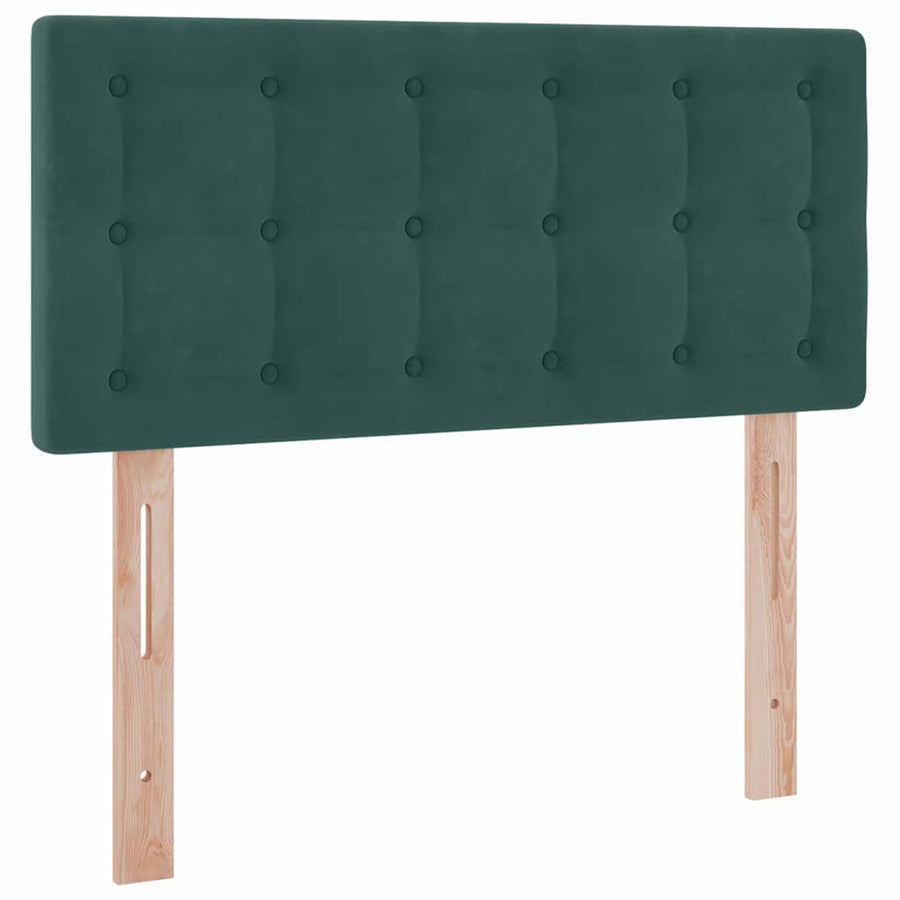 Opbergbed met LED met matras Donkergroen 90 x 200 cm Fluweel