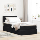 Storage Bed with LED and Mattress with LED Black 100 x 200 cm Velvet