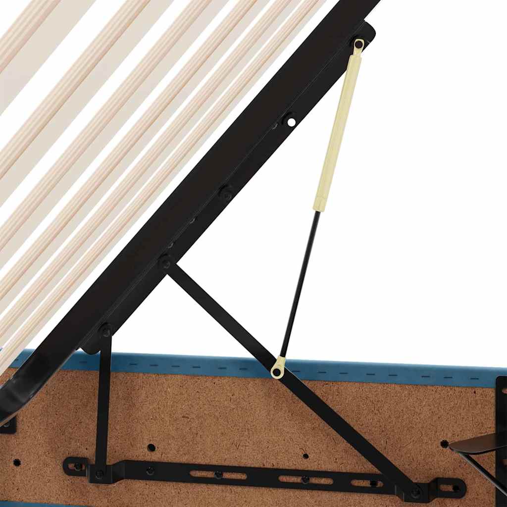 Opbergbed met LED met matras Donkerblauw 100 x 200 cm Fluweel