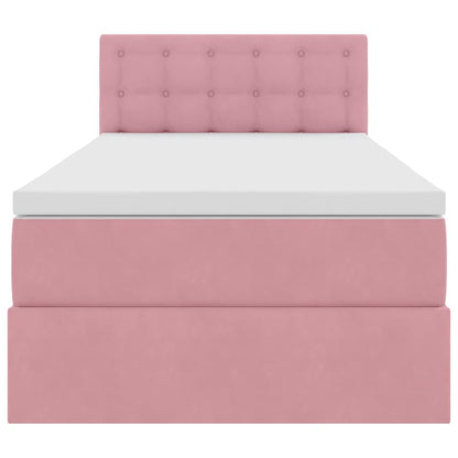Opbergbed met LED met matras met LED Roze 100 x 200 cm Fluweel