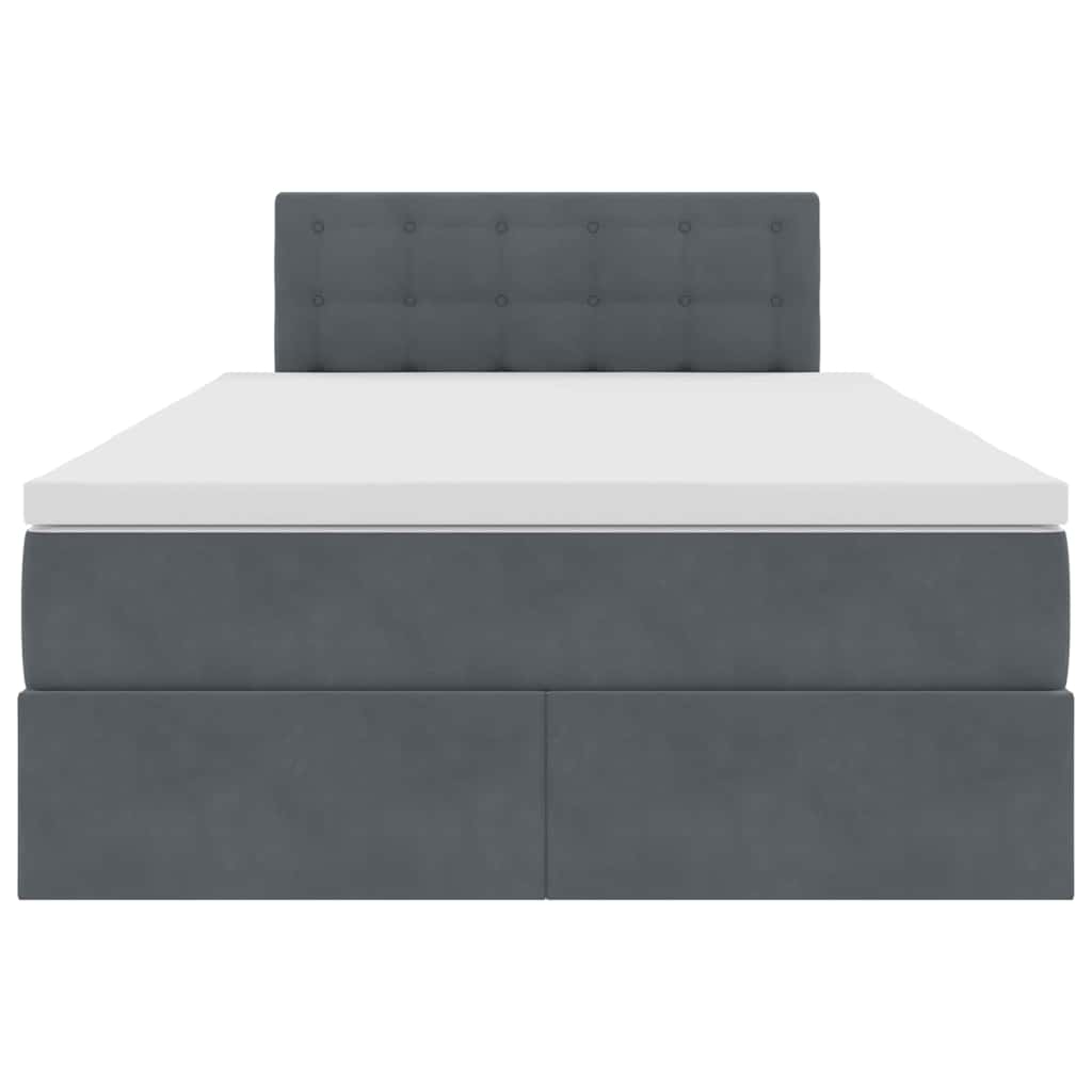 Bed met LED -striplichten met hoofdeinde met opslag Fluweel