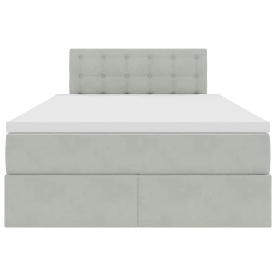 Bed met LED -striplichten Lichtgrijs 120 x 200 cm Fluweel
