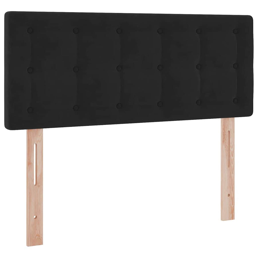 Bed met LED -striplichten met opslag Zwart 120 x 200 cm Fluweel