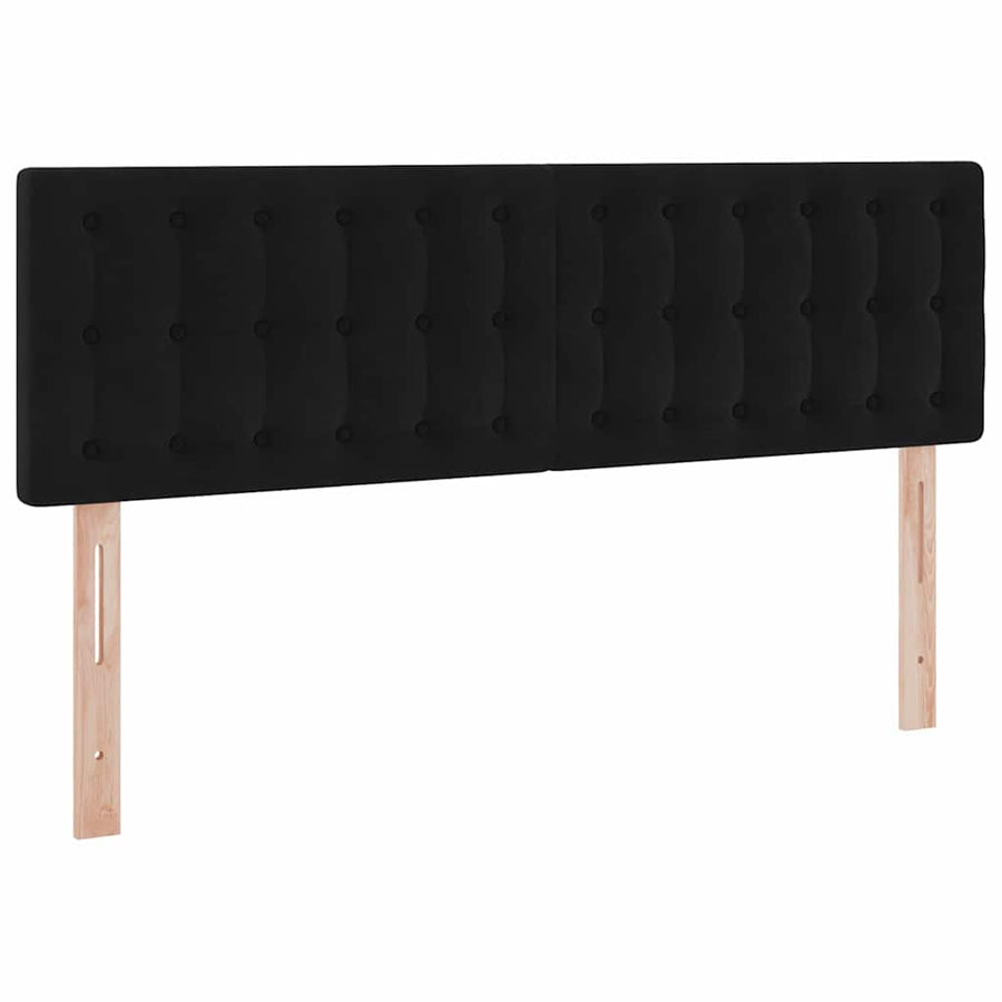 Bed met LED -striplichten met opslag Zwart 140 x 190 cm Fluweel