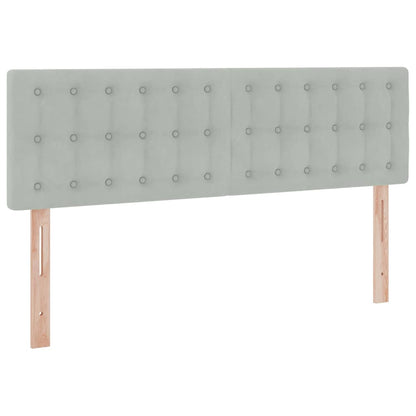 Bed met LED -striplichten Lichtgrijs 140 x 200 cm Fluweel