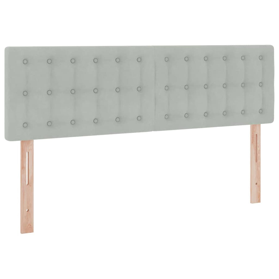 Bed met LED -striplichten Lichtgrijs 140 x 200 cm Fluweel