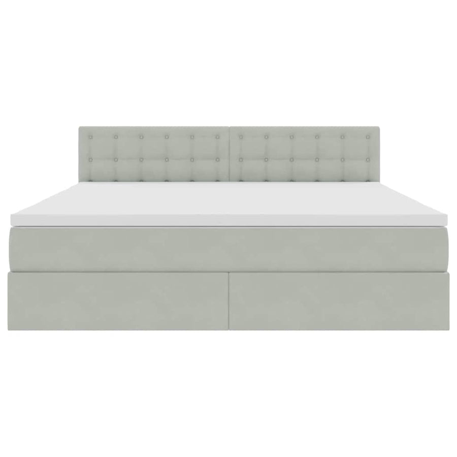 Bed met LED -striplichten Lichtgrijs 160 x 200 cm Fluweel