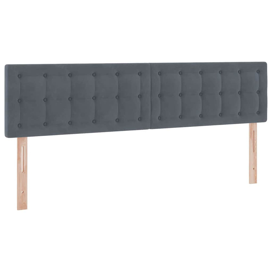 Bed met LED -striplichten Donkergrijs 160 x 200 cm Fluweel