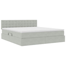 Bed met LED -striplichten Lichtgrijs 180 x 200 cm Fluweel