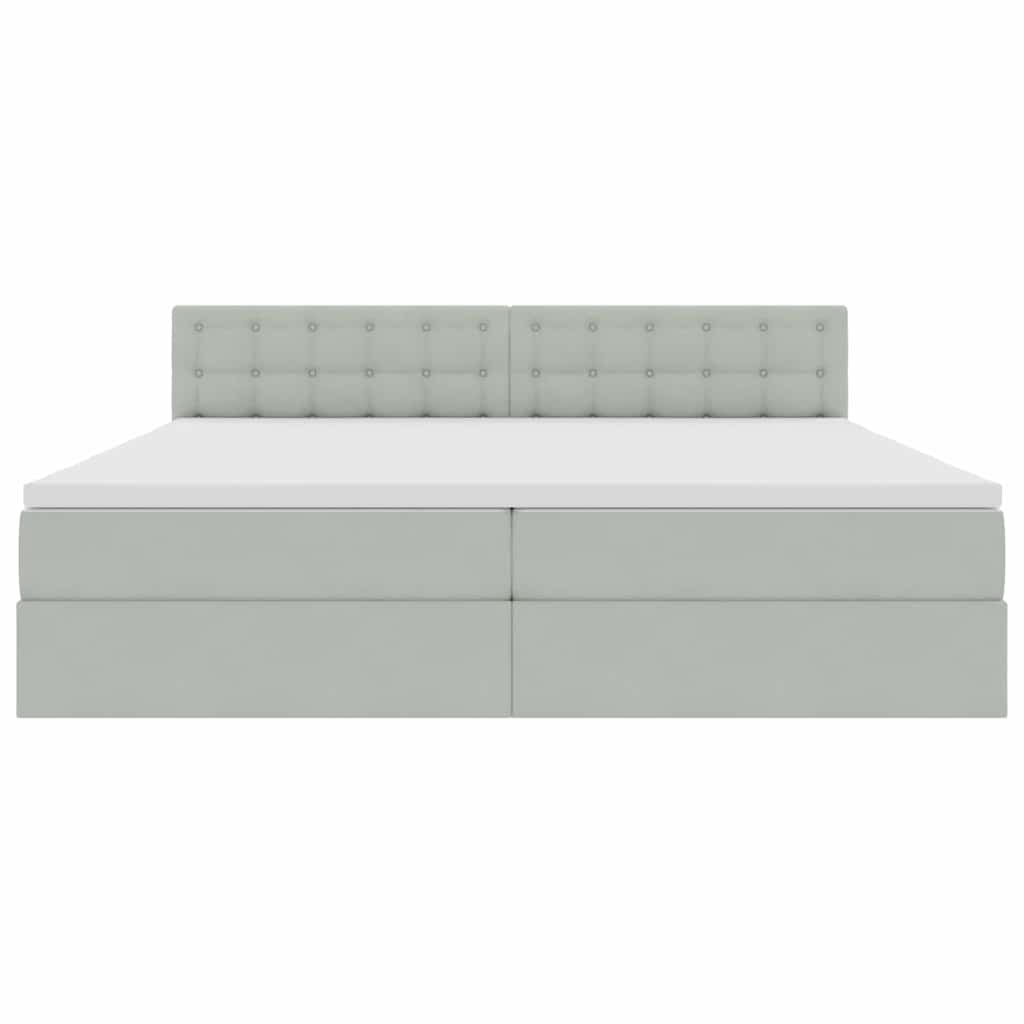 Bed met LED -striplichten Lichtgrijs 200 x 200 cm Fluweel