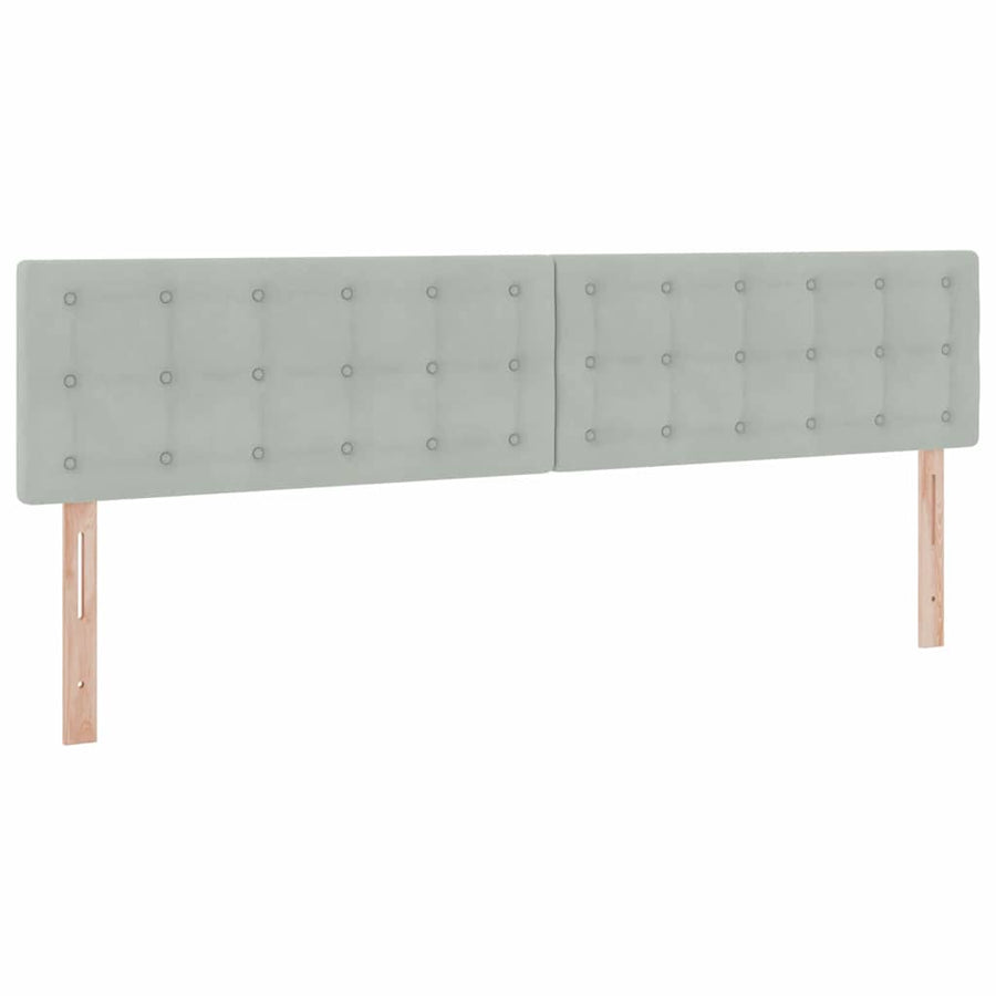 Bed met LED -striplichten Lichtgrijs 200 x 200 cm Fluweel