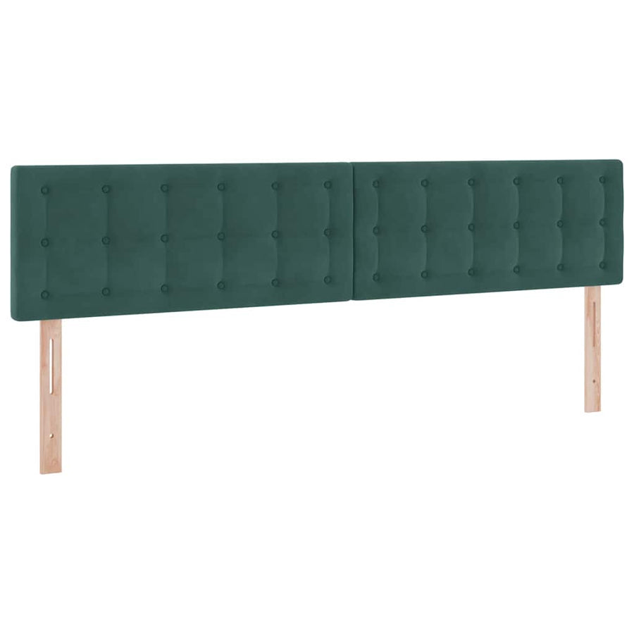 Opbergbed met LED met matras Donkergroen 200 x 200 cm Fluweel