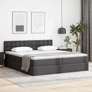 Opbergbed 180x200 cm grijs kunstleder met LED