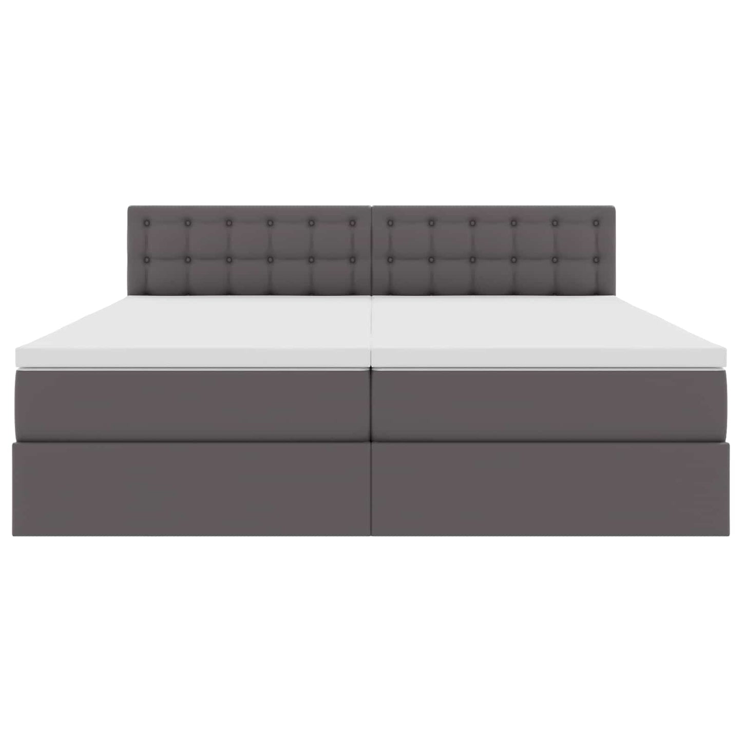 Opbergbed met LED met matras Grijs 180 x 200 cm Nep Leer