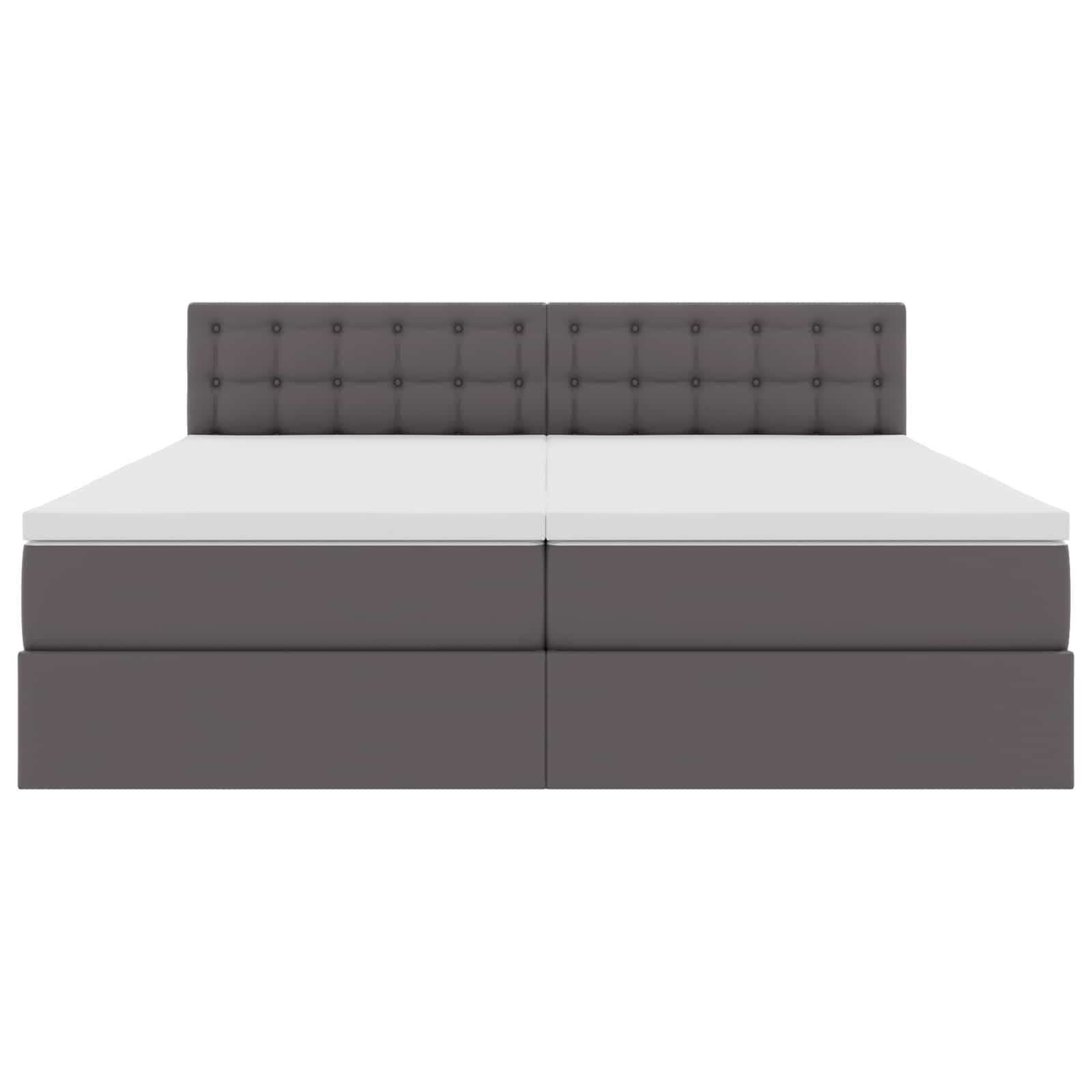 Opbergbed met LED met matras Grijs 180 x 200 cm Nep Leer