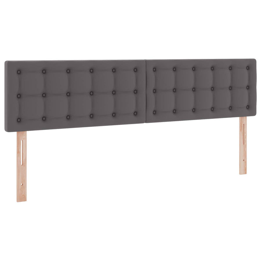 Opbergbed met LED met matras Grijs 180 x 200 cm Nep Leer