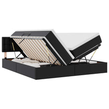 Opbergbed met LED met matras Zwart 200 x 200 cm Nep Leer