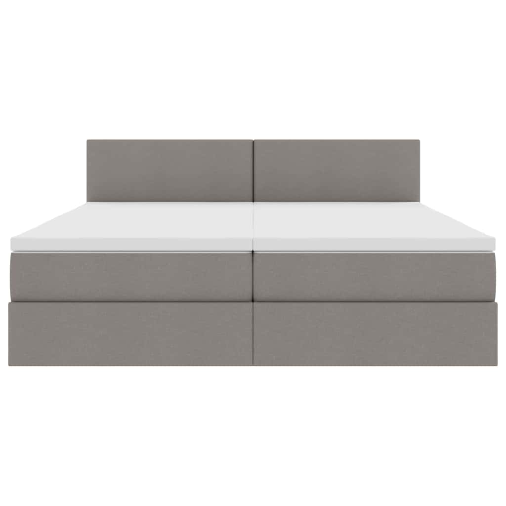 Bed met LED-striplichten met hoofdeinde Taupe 180 x 200 cm Stof