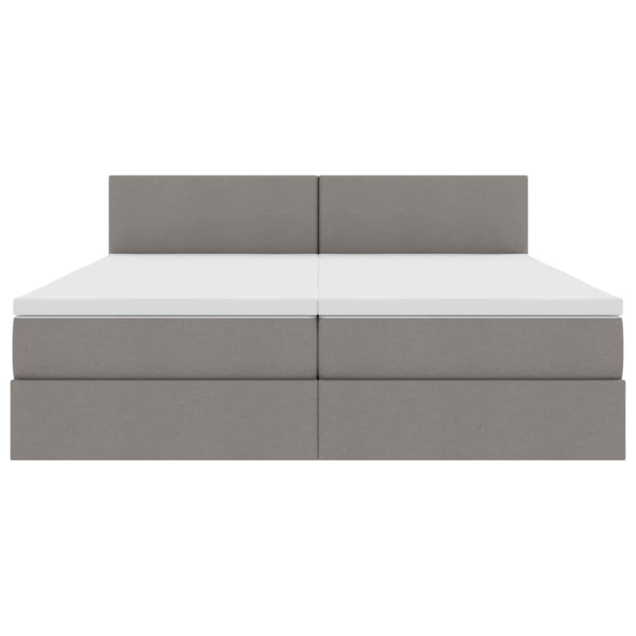 Bed met LED-striplichten met hoofdeinde Taupe 180 x 200 cm Stof