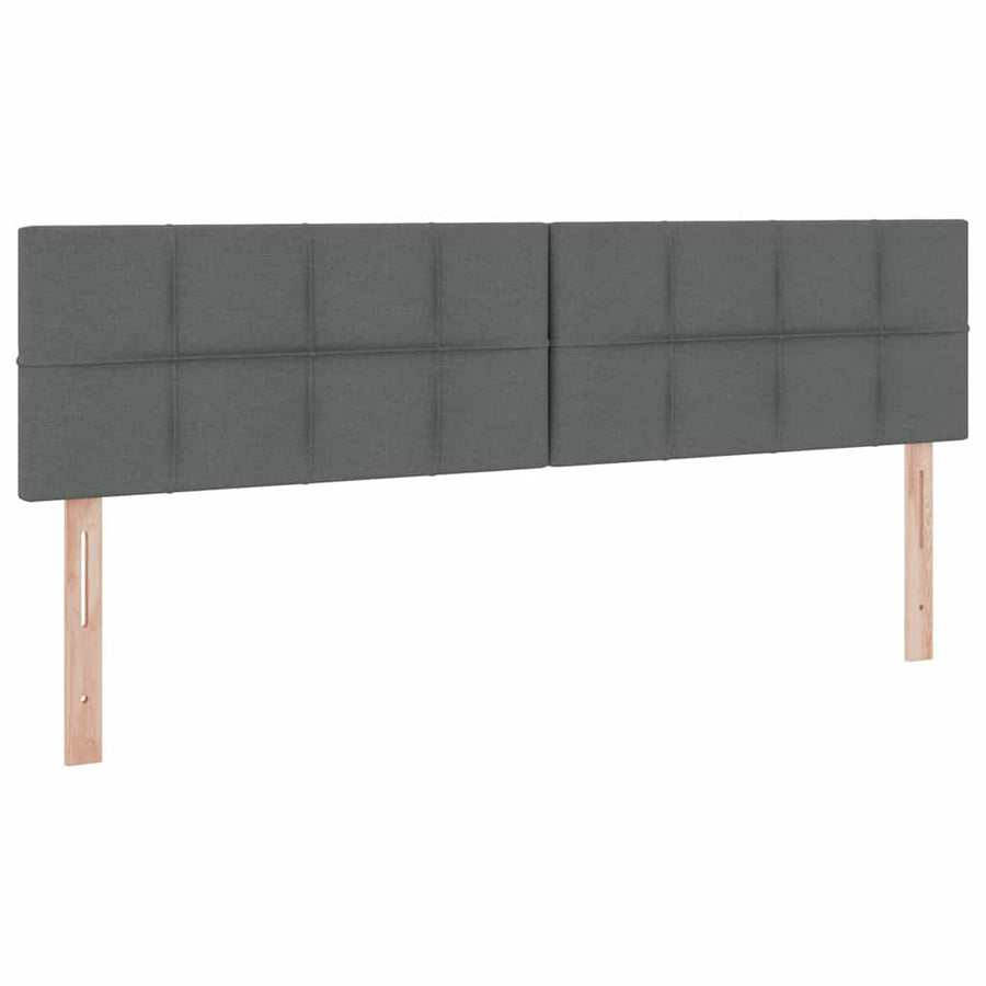 Bed met LED-striplichten Donkergrijs 180 x 200 cm Stof