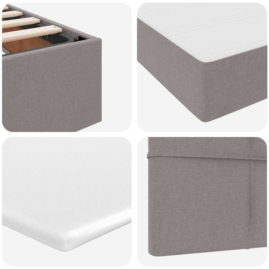 Bed met LED-striplichten met hoofdeinde Taupe 180 x 200 cm Stof