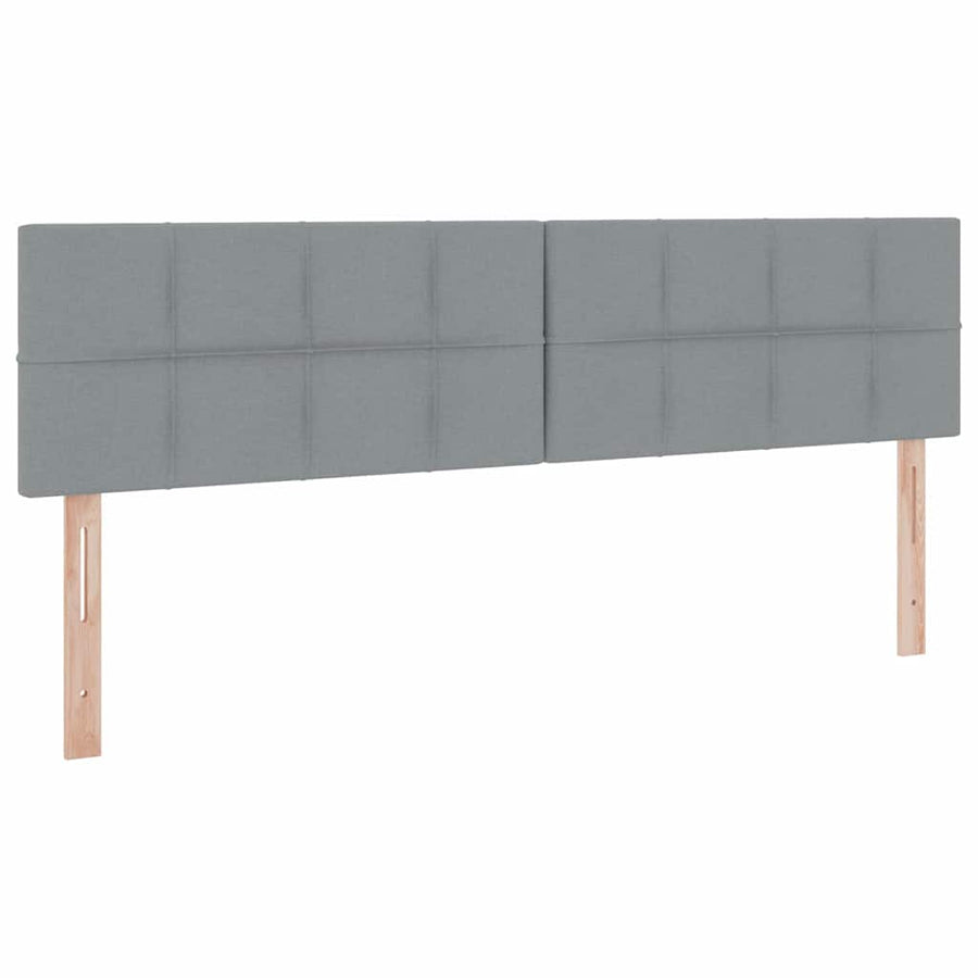Bed met LED-striplichten Lichtgrijs 200 x 200 cm Stof