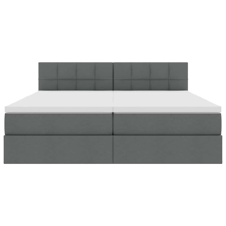 Bed met LED-striplichten Donkergrijs 200 x 200 cm Stof
