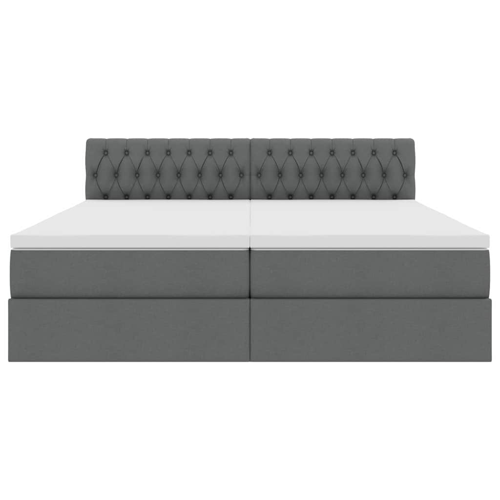 Bed met LED-striplichten Donkergrijs 180 x 200 cm Stof
