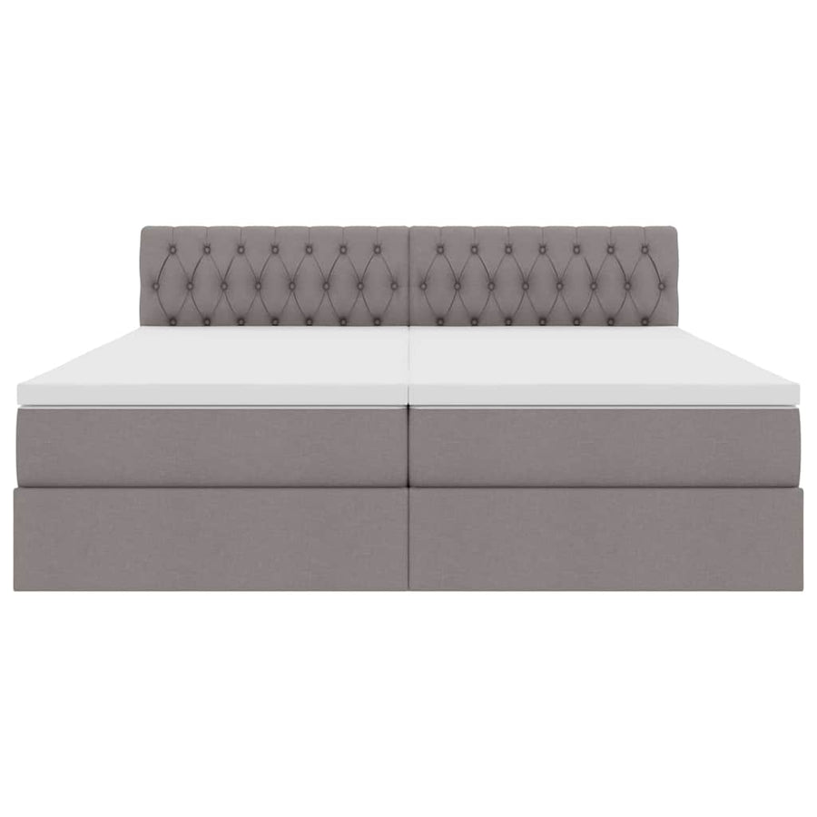 Bed met LED-striplichten met hoofdeinde Taupe 180 x 200 cm Stof