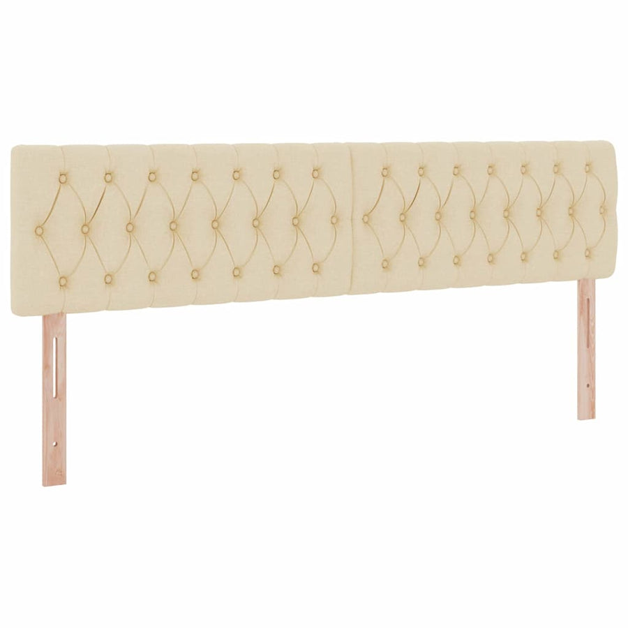 Bed met LED-striplichten met hoofdeinde Crème 180 x 200 cm Stof
