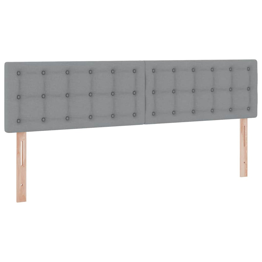 Bed met LED-striplichten Lichtgrijs 180 x 200 cm Stof