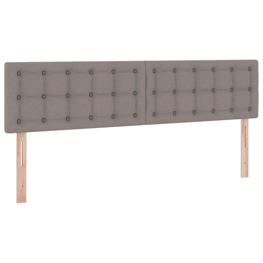 Bed met LED-striplichten met hoofdeinde Taupe 180 x 200 cm Stof