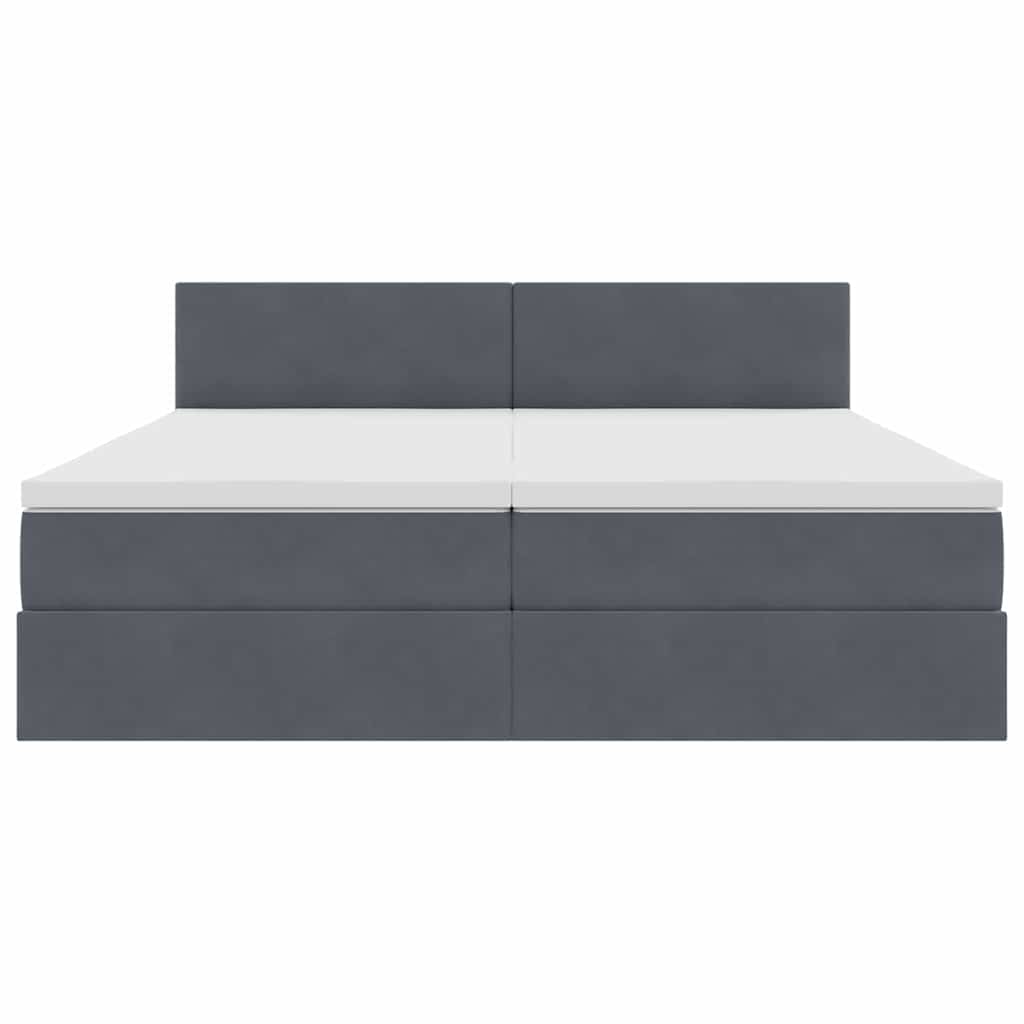 Bed met LED-stripverlichting Donkergrijs 180 x 200 cm Fluweel