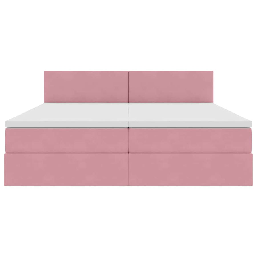 Bed met LED-stripverlichting Roze 200 x 200 cm Fluweel