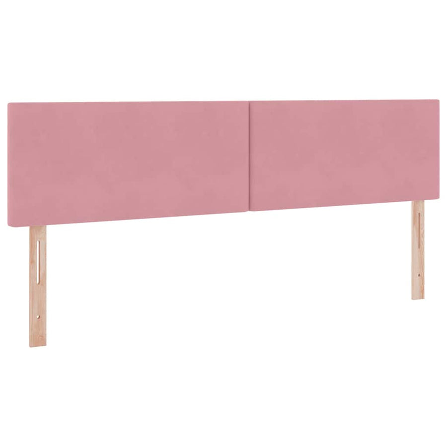 Bed met LED-stripverlichting Roze 200 x 200 cm Fluweel